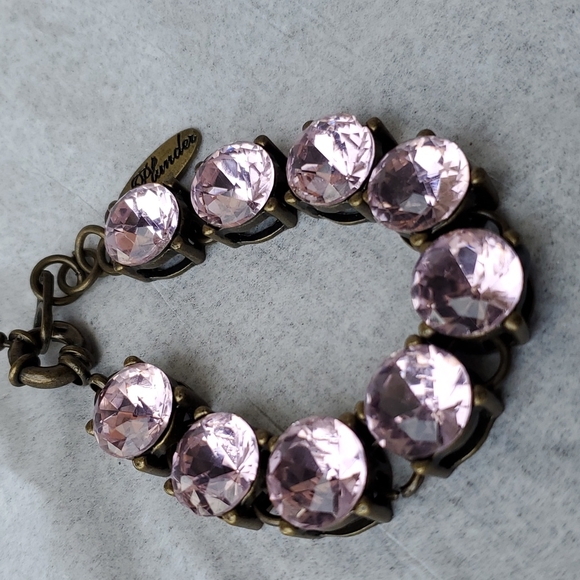 Vintage Sherry Renae Shiny Plunder 24 large pink rhinestones necklace & bracelet - Picture 5 of 15